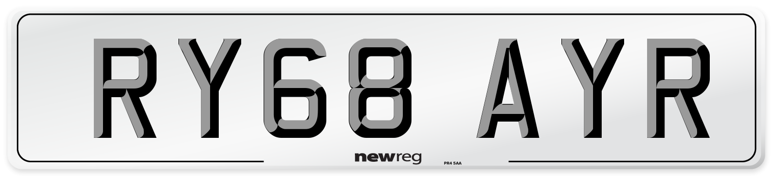 RY68 AYR Number Plate from New Reg